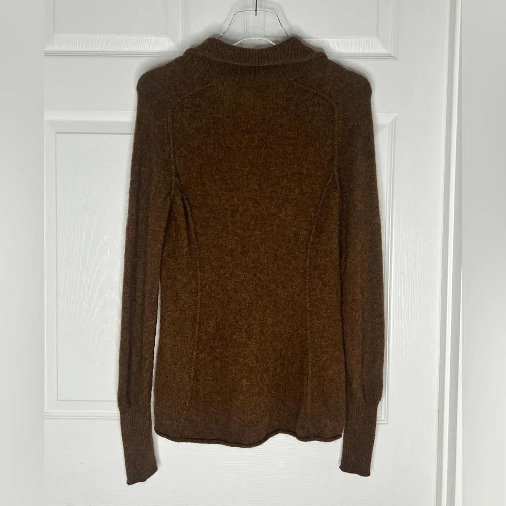 Peruvian Connection Brown Knit 100% Woolen Royal Alpaca Sweater XS